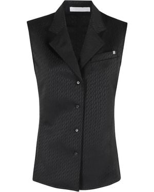 Helmut Lang Jacquard Satin Vest - Black