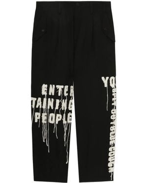 Yohji Yamamoto Embroidered Trousers - Black