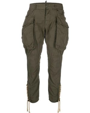 DSquared² Lace-Up Slim-Fit Trousers - Green