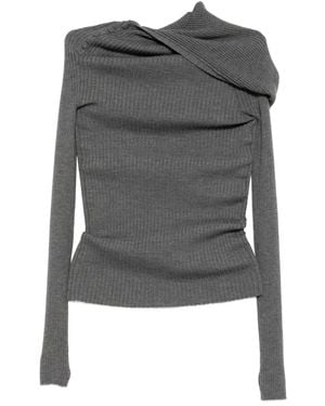 Jean Paul Gaultier Top Con Scollo All'Americana - Grigio