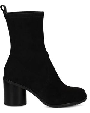 Pons Quintana Suede Block-Heel Ankle Boots - Black