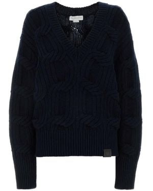 Stella McCartney Pull En Maille Torsadée - Blue