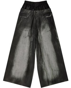 Melitta Baumeister Distressed-Finish Wide-Leg Jeans - Black