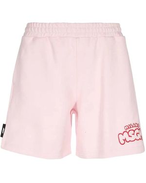 MSGM Vaqueros con cintura elástica y logo bordado - Rosa