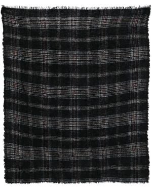 Faliero Sarti Checked Frayed-edge Scarf - Black