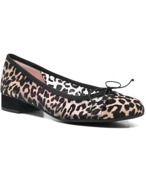 Pretty Ballerinas Leopared-Print Ballet Flats - White