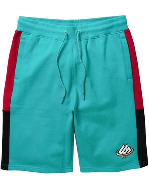 Staple Logo-Detail Track Shorts - Blue