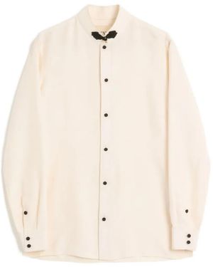 Valentino Garavani Silk Shantung Shirt With Toggle - Natural