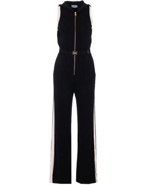 Elisabetta Franchi Hooded Zip Jumpsuit - Blue