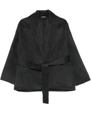 Susanne Bommer Belted Shawl-Collar Jacket - Black