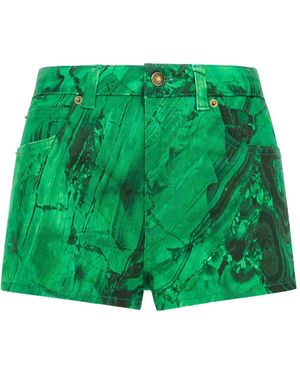Roberto Cavalli アブストラクトパターン ショートパンツ - グリーン