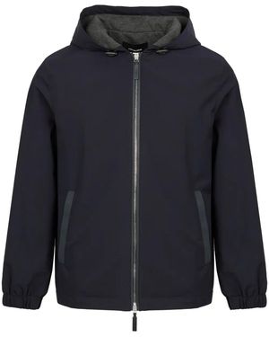 Yves Salomon Waterproof Hooded Jacket - Blue