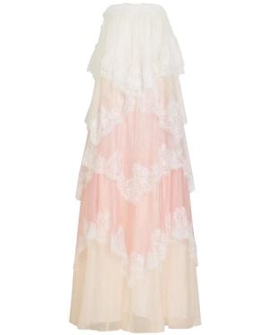 Aje. Ophelia Lace-Trimmed Tiered Maxi Dress - Pink