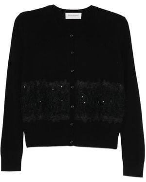 ERMANNO FIRENZE Sequin Embellished Cardigan - Black
