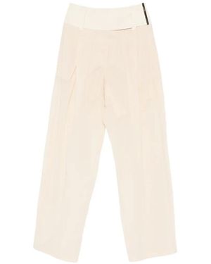 Sportmax Pleated High-Waisted Trousers - White