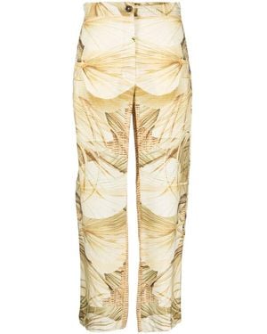 Fay Nature-Print Straight Trousers - Natural