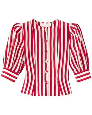 D'Estree Jasper Striped Blouse - Red