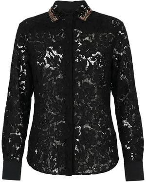 Valentino Garavani Sequin-Embellished Lace Shirt - Black