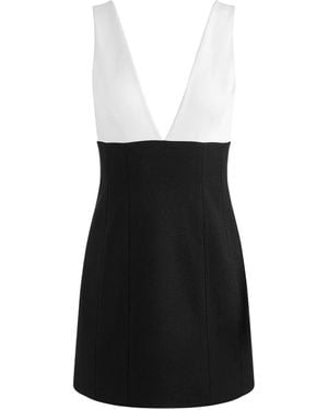 Alice + Olivia Mandy Minikleid mit tiefem Ausschnitt - Weiß
