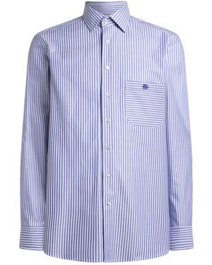 Etro Striped Cotton Shirt - Blue