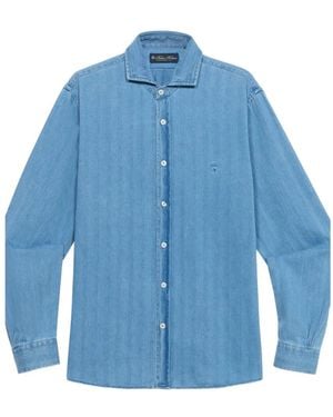 Brooks Brothers Chemise Cintrée En Jean - Blue