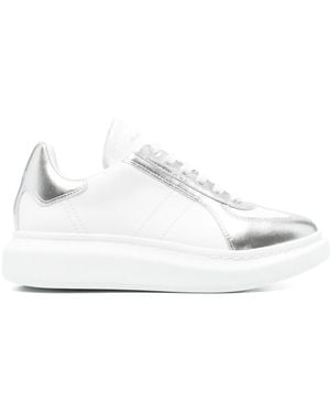 McQueen Baskets Oversized À Empiècements Métallisés - Blanc