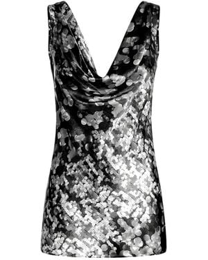 Collini Milano Selena Sequin-Embellished Cowl-Neck Top - Black