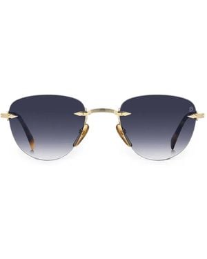 David Beckham Rimless Pilot-Frame Sunglasses - Blue