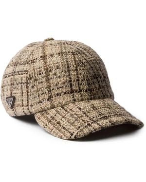 Prada Tweed Baseball Cap - Natural