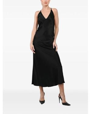 JACOB LEE V-Neck Strap Midi Dress - Black