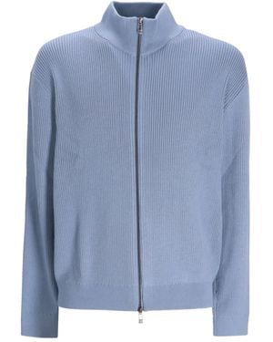 ARMANI EXCHANGE Ribgebreid Vest - Blauw