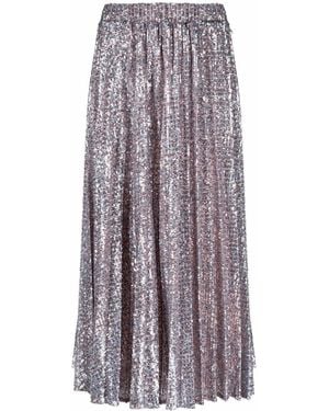 Patrizia Pepe Sequined Pleated Full Skirt - Purple