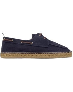 Castañer Suede Lace-Up Espadrilles - Blue