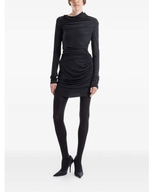 Rick Owens Svita Ruched-Detailing Asymmetric-Neck Mini Dress - Black