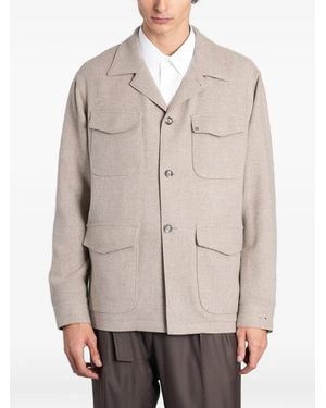 Tagliatore Four-Pocket Twill Jacket - Natural