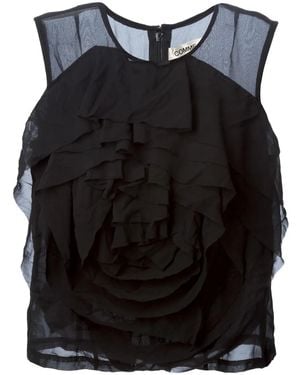 Comme des Garçons Top Mit Blumen-Applikation - Schwarz