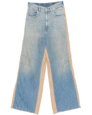 Circus Hotel Panelled Wide-Leg Jeans - Blue