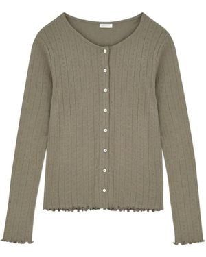 Skall Studio Edie Cotton Cardigan - Green