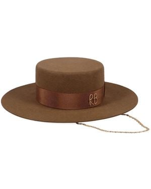 Ruslan Baginskiy Canotier Hat - Brown