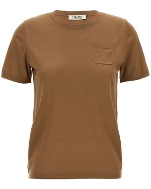 ★関税込み★ Max Mara BROWN COTTON T-SHIRT Max Mara Cotton Logo T-Shirt | Harrods US