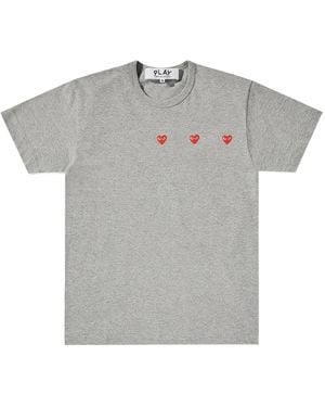 COMME DES GARÇONS PLAY Three-Heart Print T-Shirt - Gray