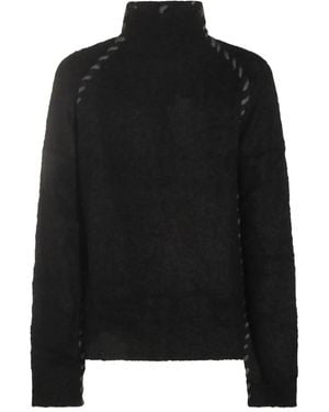 Thom Krom High-Neck Twisted-Detail Jumper - Black