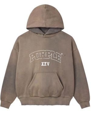 Purple Brand Hoodie mit Logo-Print - Braun
