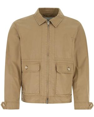 Woolrich Zip-Up Cotton Bomber Jacket - Natural