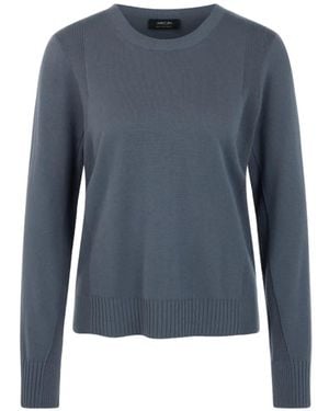Marc Cain Ribbed-Knit Crew Neck Sweater - Blue