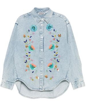 Essentiel Antwerp Sequin-Embellished Floral Shirt - Blue