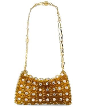 Rabanne 1969 Nano Crystal-Embellished Shoulder Bag - White