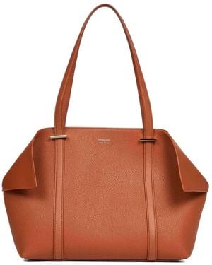 Ferragamo Folded leather shoulder bag - Braun