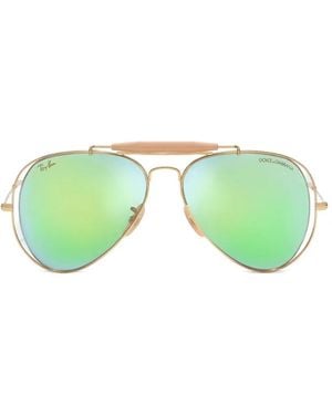Dolce & Gabbana X Ray‑Ban Pilot-Frame Sunglasses - Green