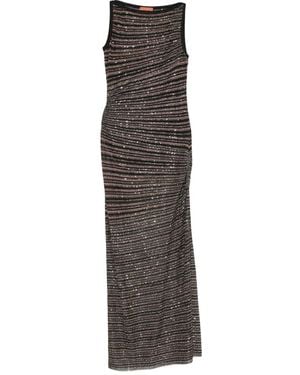 Missoni Abito Lungo Con Paillettes - Marrone